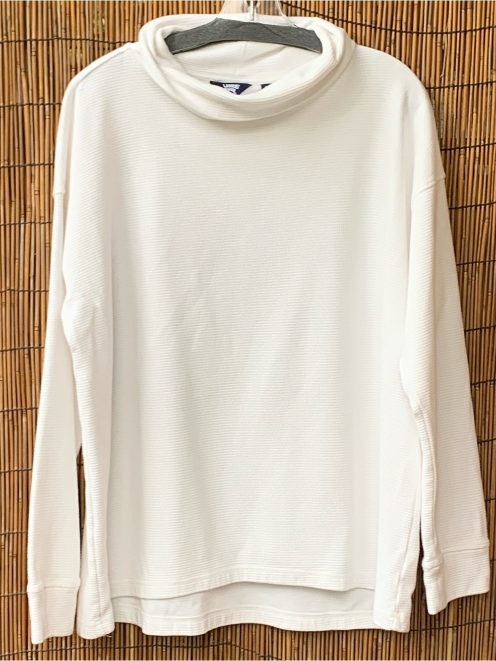 Lands’ End Waffle Knit Turtleneck Long Sleeve Top Women’s 2X